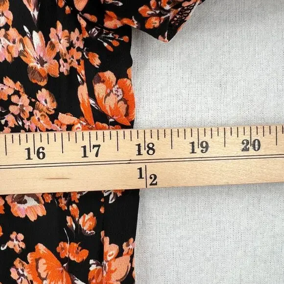 BAUM UND PFERDGARTEN Ani Tie Neck Midi Dress Womens 34 XS Navy Orange NWT